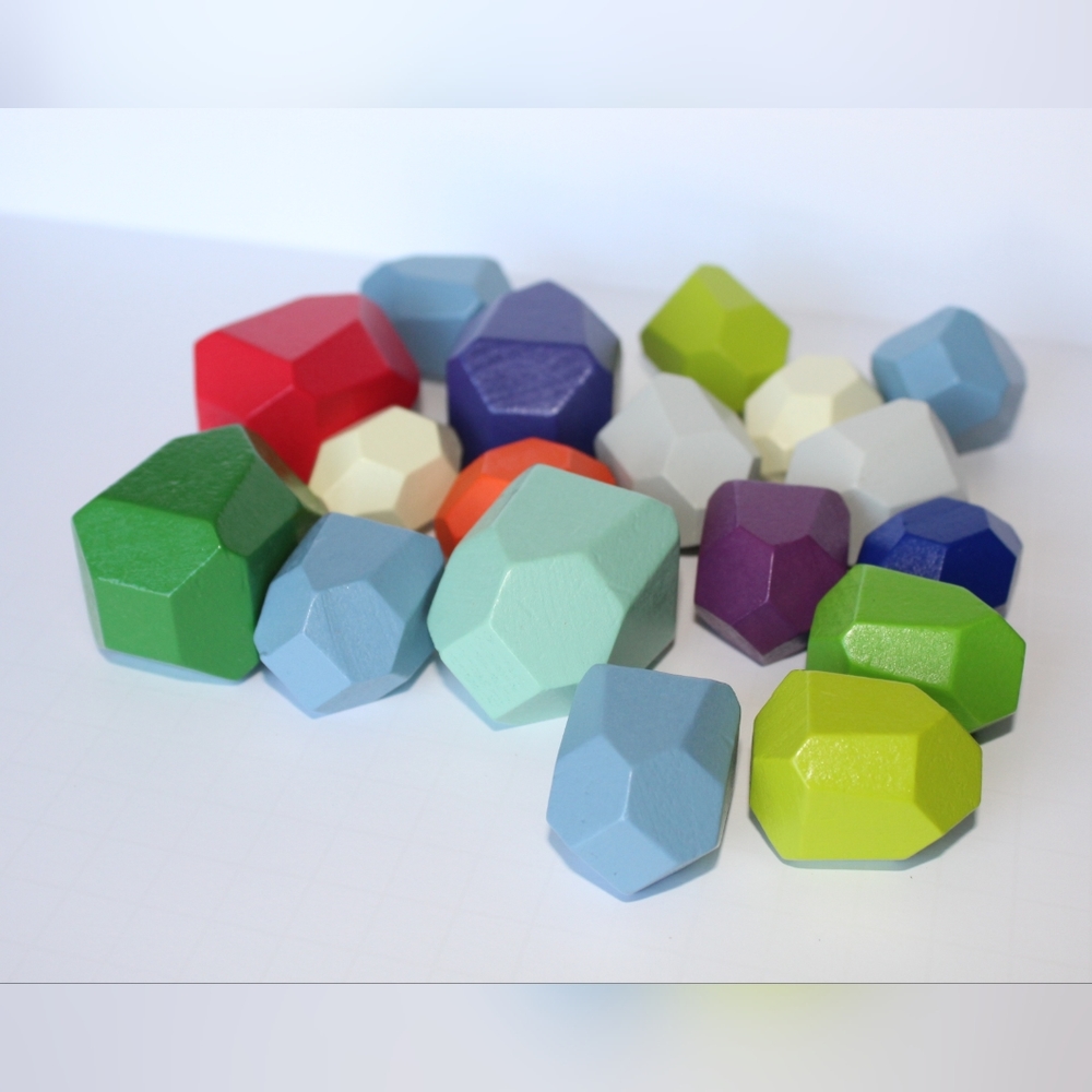 ✨🆕✨ Wooden Sorting Stacking Stones/ Rocks - Picture 2 of 9